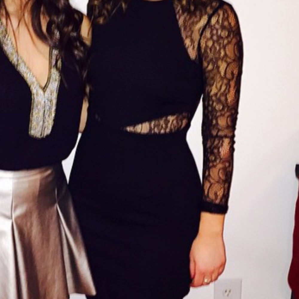 BCBGeneration Lace Long-Sleeved Dress